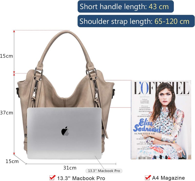Realer Tote Bag for Women PU Leather Shoulder Bags Fashion Hobo Bags Large Purse and Handbags with Adjustable Shoulder Strap - Image 4